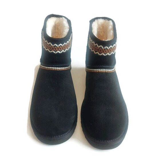 UGG Classic Mini Atherson Mens Size 10 Womens Size 11 Leather Suede Boot Black - Picture 5 of 8